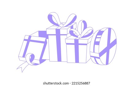Flat vector illustration of gift box. Suitable for design element of birthday party, Christmas, and special celebration event.