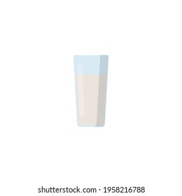 Ilustración vectorial plana de vidrio de leche. Aislado sobre fondo blanco.