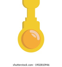 Flat vector illustration of gold medal icon, background design element