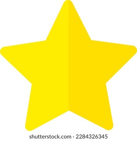 Flat vector illustration of a gold star. Small bright yellow star.