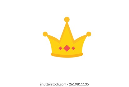 A flat vector illustration of golden crown isolated on white background.