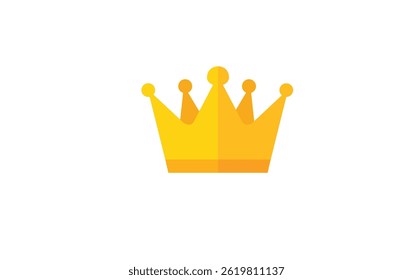 A flat vector illustration of golden crown isolated on white background.