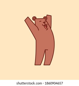 Flat vector illustration graphic of happy bear. Animal icon good for web design and mobile apps