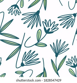 Flat vector illustration graphic of nature floral. Flower and leaf pattern background