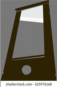 A flat vector illustration of a guillotine.