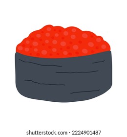 Ilustración vectorial plana de gunkan. Cocina asiática tradicional.