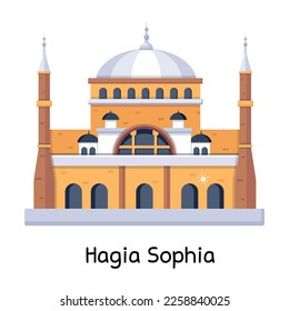 Flache Vektorgrafik von Hagia sophia