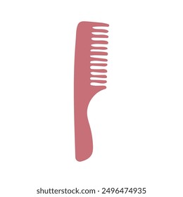 Flat vector illustration with hair care isolated object: hair dressing table comb, dresser comb for hair, mustache, beard. Hand-drawn funny hair styling grooming comb