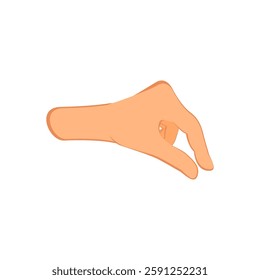 Flat vector illustration of a hand making a pinching gesture, A little bit or take something sign.