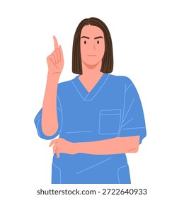 Ilustração vetorial plana de profissionais de saúde usando esfoliantes e estetoscópio, mostrando cuidados, profissionalismo, serviço médico, equipe hospitalar e conceito de suporte à saúde. Estilo de desenho animado moderno isolado no fundo branco.