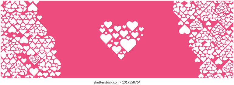 Flat vector illustration - heart on pale pink background for Valentine`s Day cards, invitations, greetings, prints, posters, flyers, wallpapers, banners, prints, wedding design and decoration, web. 