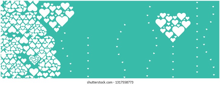 Flat vector illustration - heart on turquoise background for Valentine`s Day cards, invitations, greetings, posters, flyers, banners, prints, wallpapers, wedding design and decoration, web. 