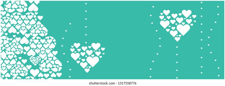 Flat vector illustration - heart on turquoise background for Valentine`s Day cards, invitations, greetings, posters, flyers, banners, wallpapers, prints, wedding design and decoration, web. 