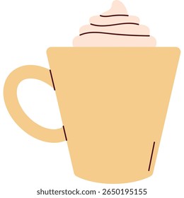 Ilustração de vetor plano de uma xícara de café quente com aumento de vapor