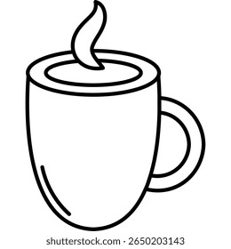 Ilustração de vetor plano de uma xícara de café quente com aumento de vapor
