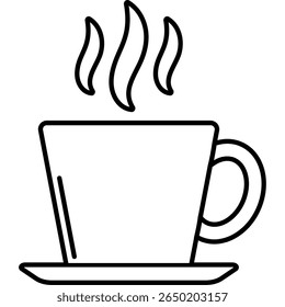Ilustração de vetor plano de uma xícara de café quente com aumento de vapor