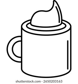Ilustração de vetor plano de uma xícara de café quente com aumento de vapor
