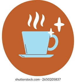 Ilustração de vetor plano de uma xícara de café quente com aumento de vapor
