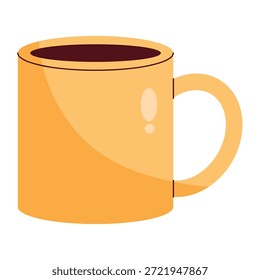 Ilustración vectorial plana de una taza de café caliente con aumento de vapor
