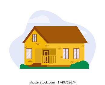 Flat vector illustration: house. Abstract architecture.