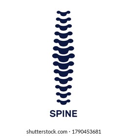 Flat vector illustration of human spine silhouette. Concept of vertebral column medical diagnostic. Backbone icon for orthopedic, osteopathy, surgery
