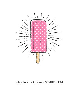 Flat vector illustration - ice cream