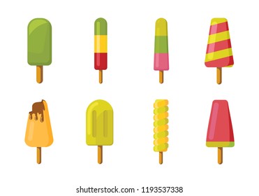 Flat vector illustration of ice cream. Suitable for design element of dessert food menu and ice cream stall commercial.