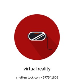 Flat vector illustration icon logo of Virtual Reality Glasses.