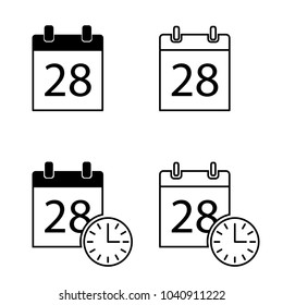 Flat vector illustration icons for business site and for logistics calendar