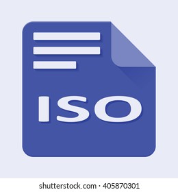 Flat Vector illustration. Iso file extension.