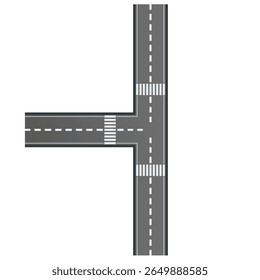Flat vector illustration isolated on white background of wavy road with winding curves and horizontal path. Top view of race track and highway.