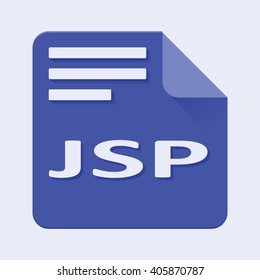 Flat Vector illustration. Jsp file extension.