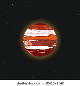 Flat vector illustration of Jupiter.