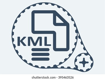 Flat Vector illustration. KML file extension. KML Icon Graphic. KML  symbol. KML  Icon Art. KML Icon illustration. KML  Icon Vector.