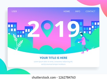 Flat vector illustration landing page template for website. Modern flat design for social networks and mobile sites.