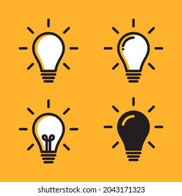 Flat vector illustration of light bulb. Suitable for infographic element, creative idea and business plan.