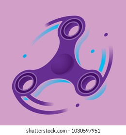 Flat Vector Illustration. Line Art Fidget Spinner Icon
