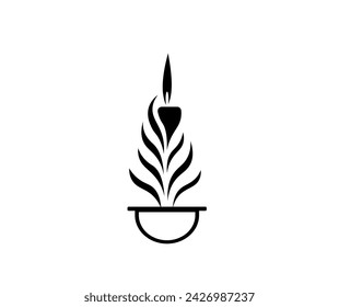 Flat vector illustration of a lit candle in a minimalist style