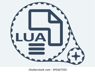 Flat Vector illustration. LUA file extension. LUA Icon Graphic. LUA  symbol. LUA  Icon Art. LUA Icon illustration. LUA  Icon Vector.