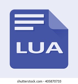 Flat Vector illustration. Lua file extension.