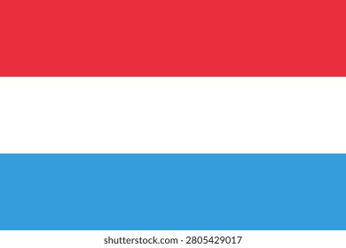 Flat vector illustration of the Luxembourg national flag isolated on a white background for country symbol design.