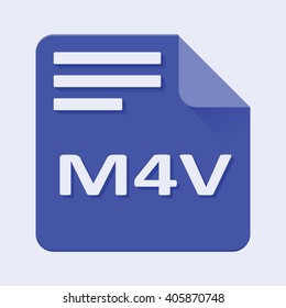 Flat Vector illustration. M4v file extension.