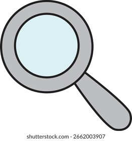 Ilustração de Vetor Plano do Ícone de Lupa para Pesquisa, Zoom, Pesquisa, Educação e Design de Análise de Dados