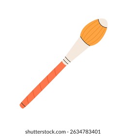 Flat vector illustration of a makeup brush. Beauty accessory used for blending foundation, blush, or powder. Simple design isolated on white background.
