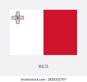 Flat vector illustration of the Malta national flag isolated on a white background for country symbol design.