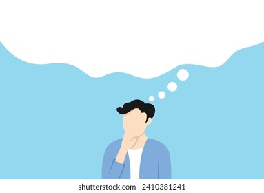 flat vector illustration. a man are discussing issues, thinking vector illustration