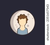 Flat vector illustration of a man on the moon