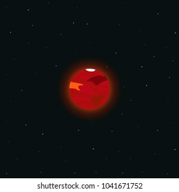 Flat vector illustration of Mars.