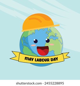 Ilustración vectorial plana del día del trabajo de mayo. Adecuado para saludos, volante, póster o Anuncio