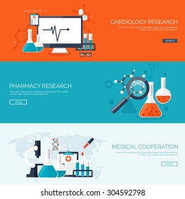 Flat vector illustration. Medical background. Healthcare and first aid. Cardiology, pharmacy. Heart care. Doctor, hospital.